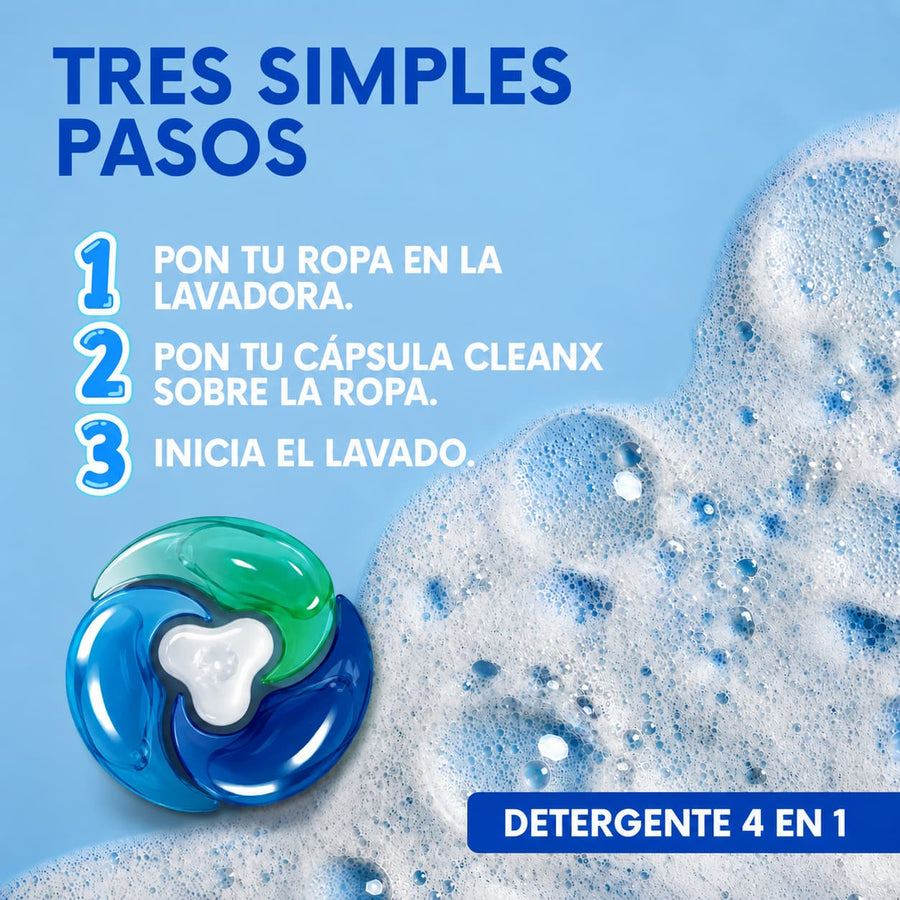 Detergente para ropa en cápsulas 4 en 1