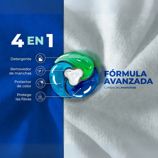 Detergente para ropa en cápsulas 4 en 1